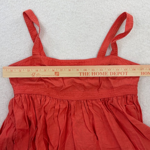 J Crew Talitha Orange 100% Linen Full Maxi Dress Size 10 - Picture 6 of 7